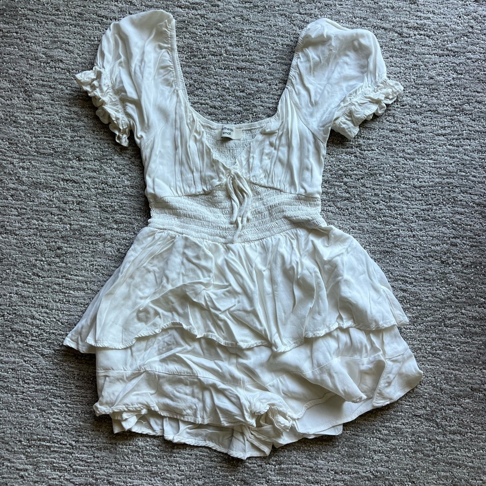 White Ruffled Romper